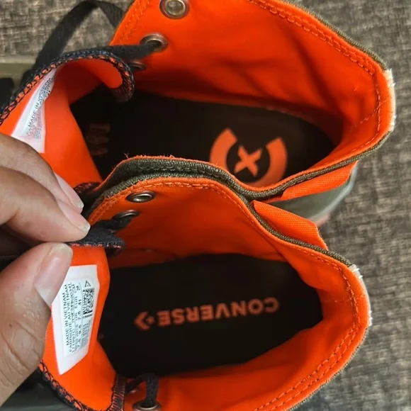 High-Top Converse - Olive/Orange/Black - Picture 5 of 9